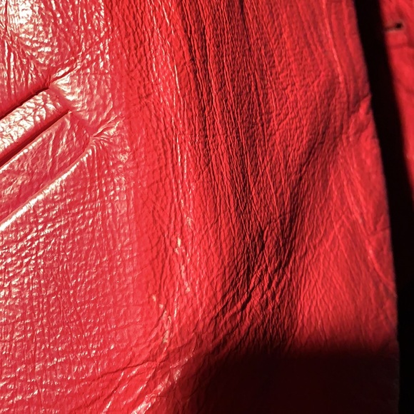 RED LEATHER JACKET - Picture 6 of 8